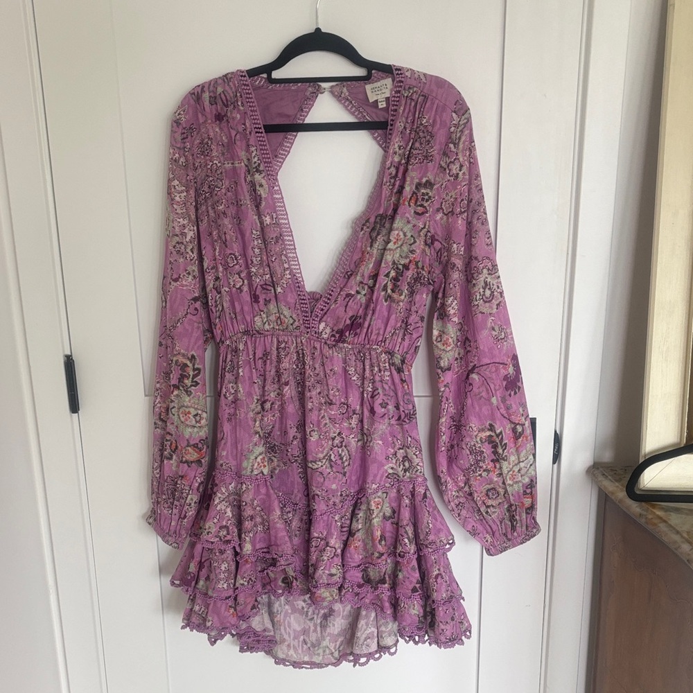 Hemant and Nandita Purple Floral Backless Dress